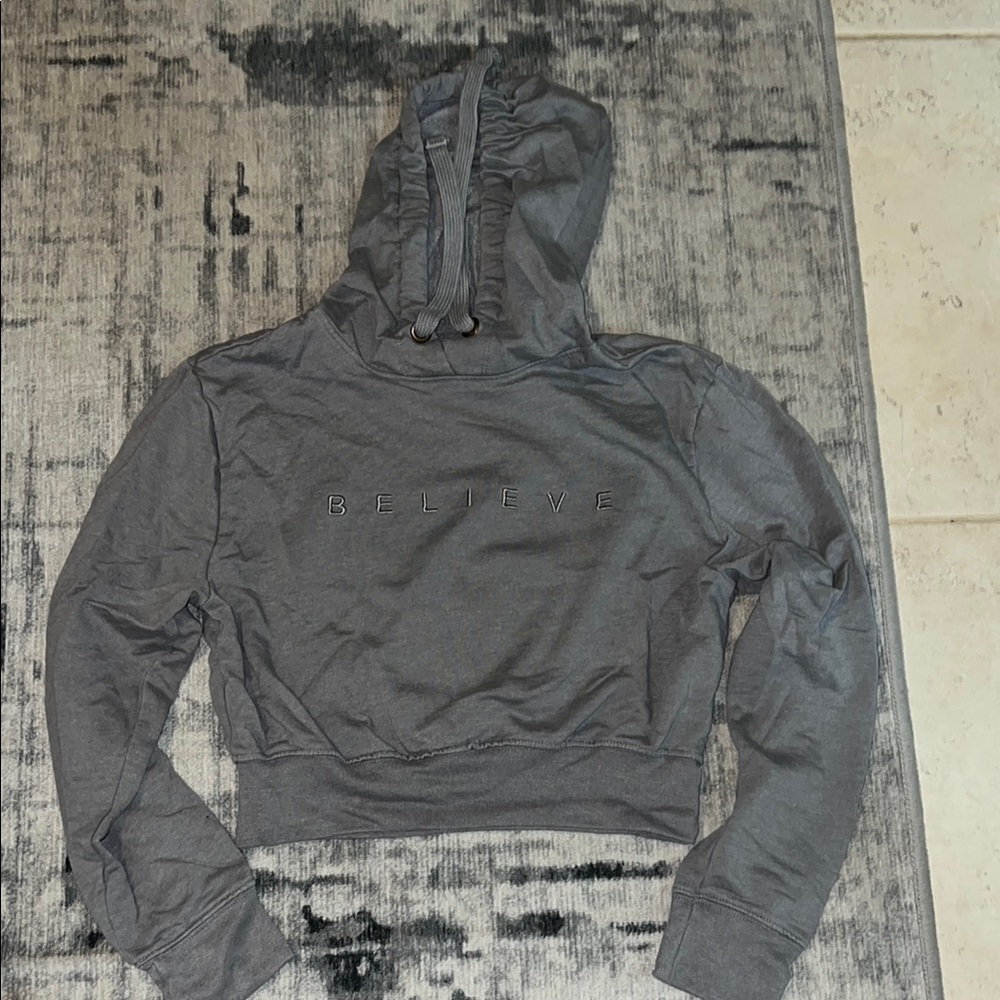 Gray Women's Cropped Hoodie